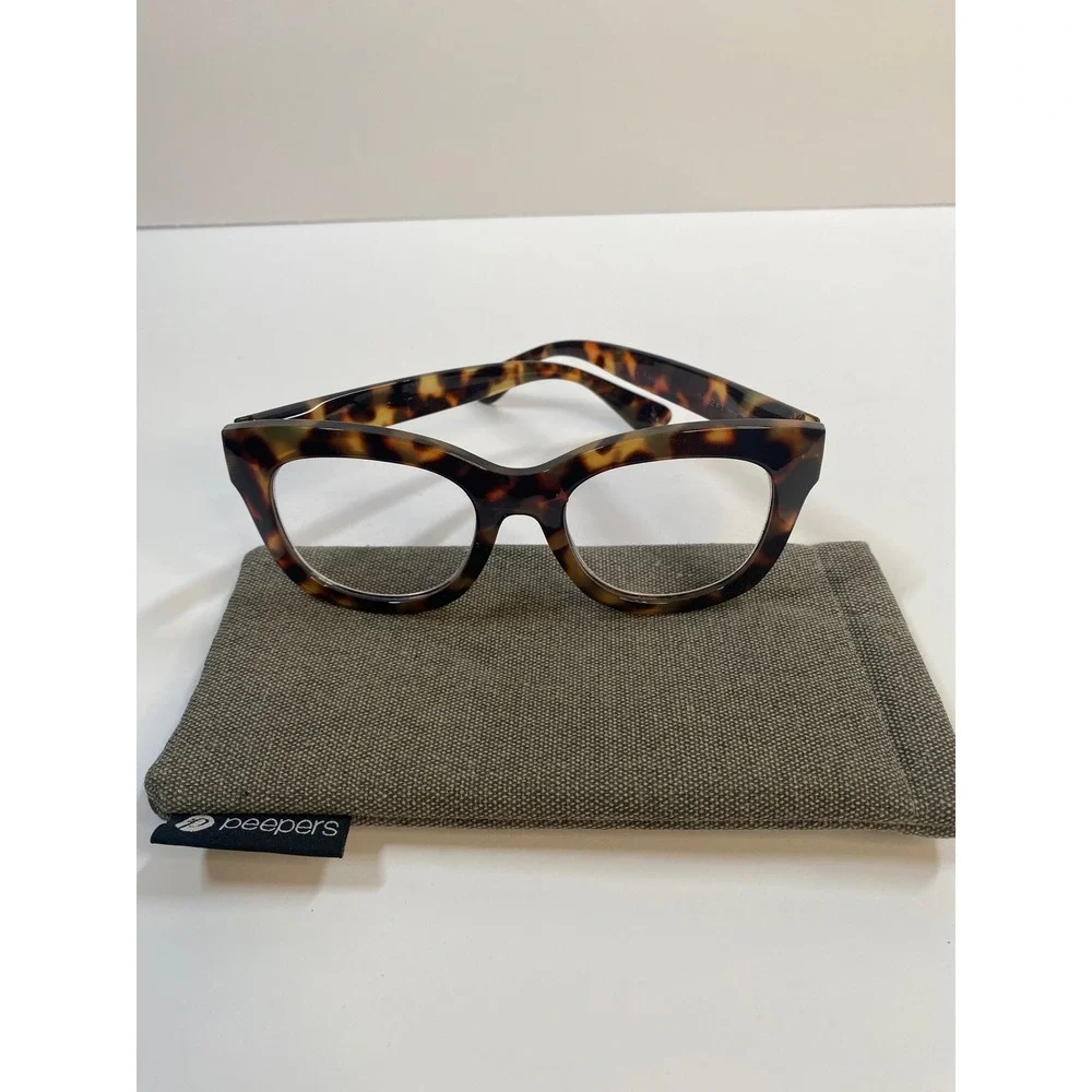 Peepers Reading Glasses Women Tortoise Blue Light Focus Cat Eye PD 62mm